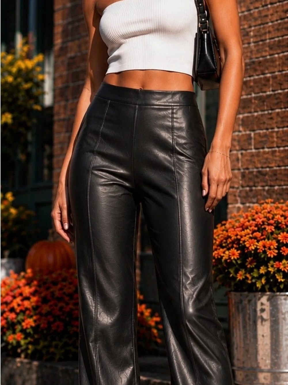 Charlotte Russe Black Faux Leather Pants – Size Large